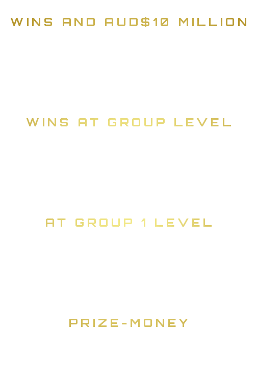  wins and AUD$10 million wins at Group level at Group 1 level prize money 